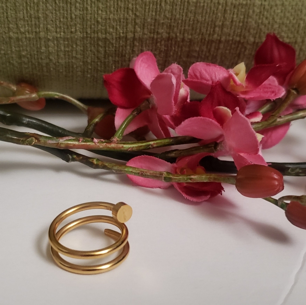 Nail Ring 18k Yellow Gold Plated